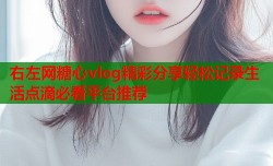 右左网糖心vlog精彩分享轻松记录生活点滴必看平台推荐